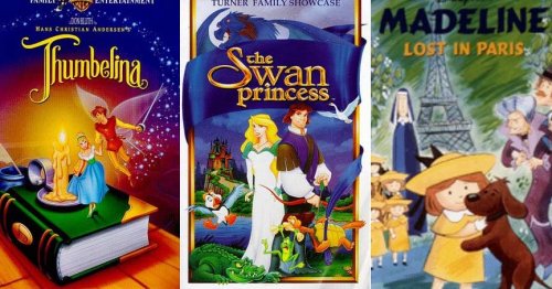 set 3 vhs : Madeline: Lost in Paris, Thumbelina, Swan Princess