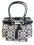 Coach Hamptons Signature Carryall Bag Purse/ Wallet Black White Combo
