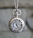 Open Flower Petal Motif Filigree Design Silvertone Finish Pocket Watch Necklace Chain Jewelry By Atl