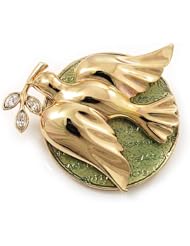 Gold Plated The Dove Of Peace Brooch