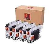 JetSir Compatible Replacements for Brother LC203BK Set of 4 High Yield Black Inkjet Cartridges for use in Brother MFC J4320DW, J4420DW, J4620DW, J5520DW, J5620DW, and J5720DW Printers