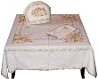 Square Tablecloth and Napkins White Cotton Embroidered