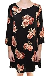 A-line Polyester Scoop Neck Vintage Keyhole  Shirt  Dress