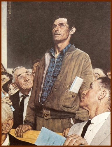 Freedom of Speech by Norman Rockwell Art Print(1938 / 1978) , 8.3/4 X 11.1/4 inches