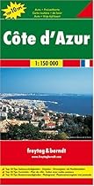 Cote D'Azur, France Map (English, French, Italian and German Edition)