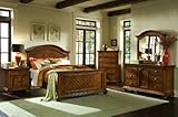 Elements International Brook Chestnut Panel Bedroom Set