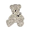 Teddy Bear Bow Silver-Tone Diamante Brooch Pin Teddy Bear Bow Silver-Tone Diamante Brooch Pin