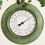 Verdigris Finish Classic Copper Outdoor Wall Thermometer (8 inch)