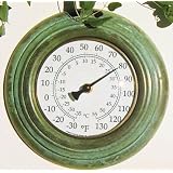 Verdigris Finish Classic Copper Outdoor Wall Thermometer (8 inch) by