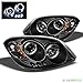 2005-2010 Chevy Cobalt Twin Halo LED Projector Headlights Black Head Lights Pair Left+Right 2006 2007 2008 2009