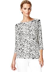 Autograph Slash Neck Blurred Spotted Top