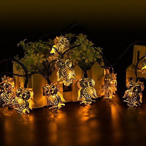 Solar Powered Owl Shape String Lights