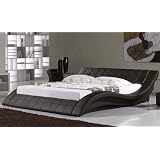Polsterbett, Lederbett R0M 180x200 cm Braun aus hochwertigem Textilledervon "MILO"