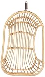 Hansen Rattan 1385/2 Rattan-H&auml;ngekorb natur / mit B&uuml;gel und Feder / B 70 T 54 H 124 cm