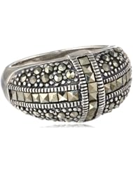 Sterling Silver Marcasite Domed Ring