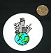 3 button / pin printed with urbanization, city, globe, skyscrapers, world, earth