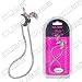 Cell Phone Charm - Rhinestone Decorated Silver Crescent Moon with Chain
