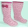 Generic Girls amber slip on pink hearts rubber wellingtons