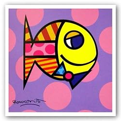 Striped Fish by Romero Britto 7.5"x7.5" Art Print Poster