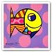 Striped Fish by Romero Britto 7.5"x7.5" Art Print Poster