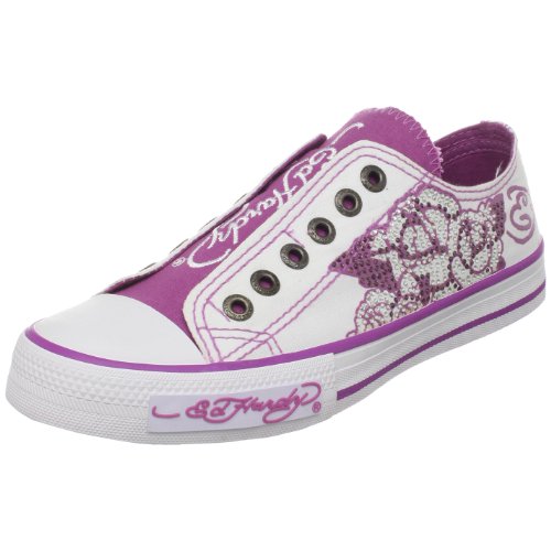 Ed Hardy Women's Lr Shimmer Slip-On Fashion Sneaker,White-11slr402w,6 M US