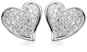 Sterling Silver Cubic Zirconia Pave Heart Earrings
