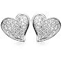 Sterling Silver Cubic Zirconia Pave Heart Earrings