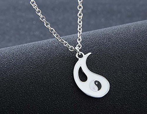 Joli Joly Yin Yang Black White Alloy Friendship Pendant Couples + Lobster Clap Necklace