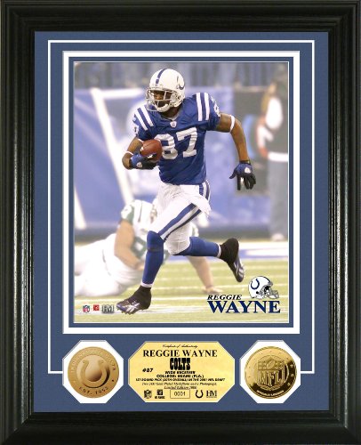 Highland Mint NFL Indianapolis Colts Reggie Wayne 24KT Gold Coin Photomint