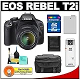 Canon EOS Rebel T2i Digital SLR Camera & 18-55mm IS Lens + 16GB Card + Batt ....