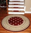 Premium Carpet Stair Treads - Regal Red - Plus a Matching 5' 3" Round Landing Rug