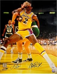 Collectibles: Magic Johnson Larry Bird Signed Autograph 16x20 Photo Celtics Vs Lakers PSA/DNA