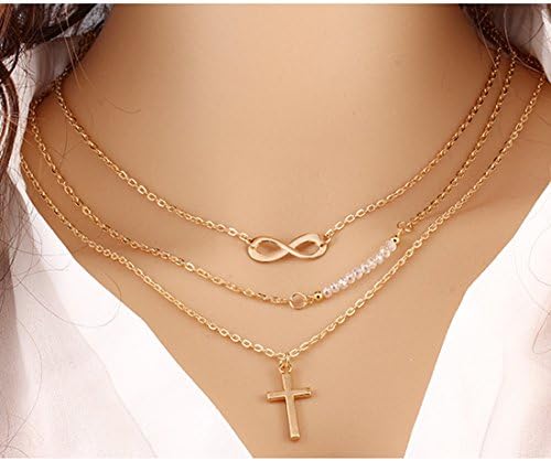 Women Retro Wedding Jewelry Alloy Crucifix Pendant Chain Necklace