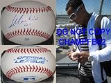 LEONYS MARTIN,TEXAS RANGERS,WORLD SERIES,SIGNED,AUTOGRAPHED, BASEBALL WITH COA AND PROOF