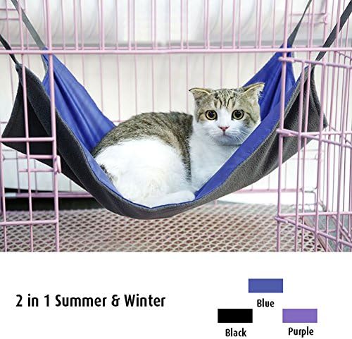 LittleTail Summer and Winter Both Sides Waterproof Comfortable Cat Multifunction Hammock Cage Bed Pad Purple