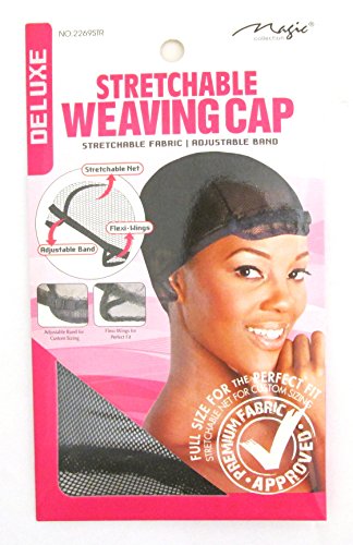 MAGICCollection 6-pack Stretchable Weaving Cap #2269str Adjustable Band Stretch Net Flexi-wings Full Size for the Perfect Fit with Premium Fabric