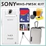 Sony MHS-PM5/W bloggie Mobile 5MP HD Snap Video Camera (White) with 4x Digital Zoom + 4GB Accessory Kit