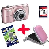 eHome Bundle: Nikon L23 Pink Digital Camera +4GB +Pink Case +4pcs NiMh Batteries & Charger (Nikon Coolpix 10MP 5x Optical Zoom 2.7 LCD)