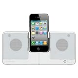 画像をクリックして拡大イメージを表示 プリンストンテクノロジー iPhone/iPod用ポータブルスピーカー i-Swing II (ホワイト) PSP-IS2W