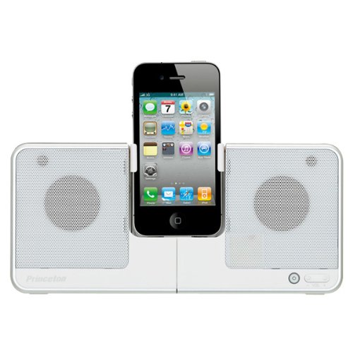 画像をクリックして拡大イメージを表示 安いプリンストンテクノロジー iPhone/iPod用ポータブルスピーカー i-Swing II (ホワイト) PSP-IS2W