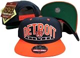 Detroit Tigers Navy/Orange Two Tone Plastic Snapback Adjustable Snap Back Hat / Cap