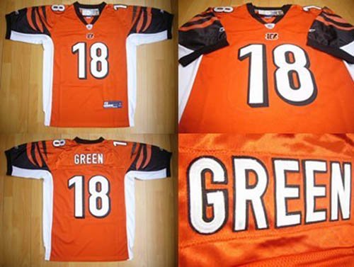 2011 NFL Draft Jerseys Cincinnati Bengals #18 A.J. Green Authentic Football Orange Jersey Size 48-56