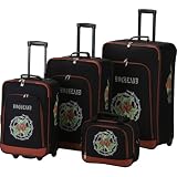 Rockland Luggage Rose Tattoo 4 Piece Luggage Set, Rose Tattoo, One Size Rockland Luggage Rose Tattoo 4 Piece Luggage Set, Rose Tattoo, One Size