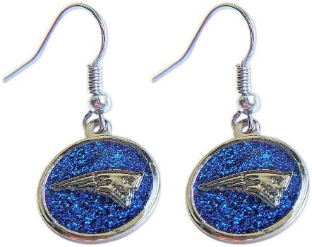 New England Patriots Glitter Sparkle Dangle Logo Earring Set Charm Gift