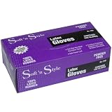 Soft 'n Style Box of 100 Hair Coloring Powder Free Latex Gloves - One Size