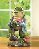Frog with Shovel Statue