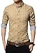 LOCALMODE Men's 100% Cotton Long Sleeve Plaid Slim Fit Button Down Dress Shirt,Acid Blue,Small