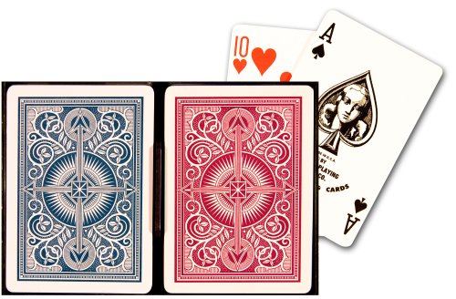 KEM Arrow Red and Blue Poker Size Standard Index Playing Cards