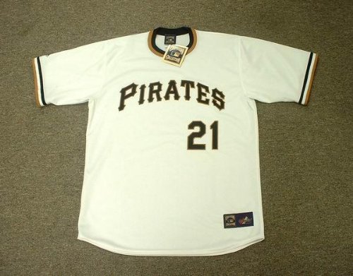 ROBERTO CLEMENTE Pittsburgh Pirates 1971 Majestic Cooperstown Throwback Home Baseball Jersey, 2XL