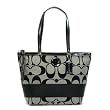 Authentic Coach Signature Stripe Tote Handbag 17433 Black White